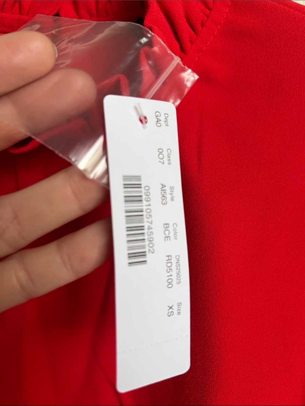 NWT J. Crew Red Ruffle-Neck Blouse - Picture 6 of 11